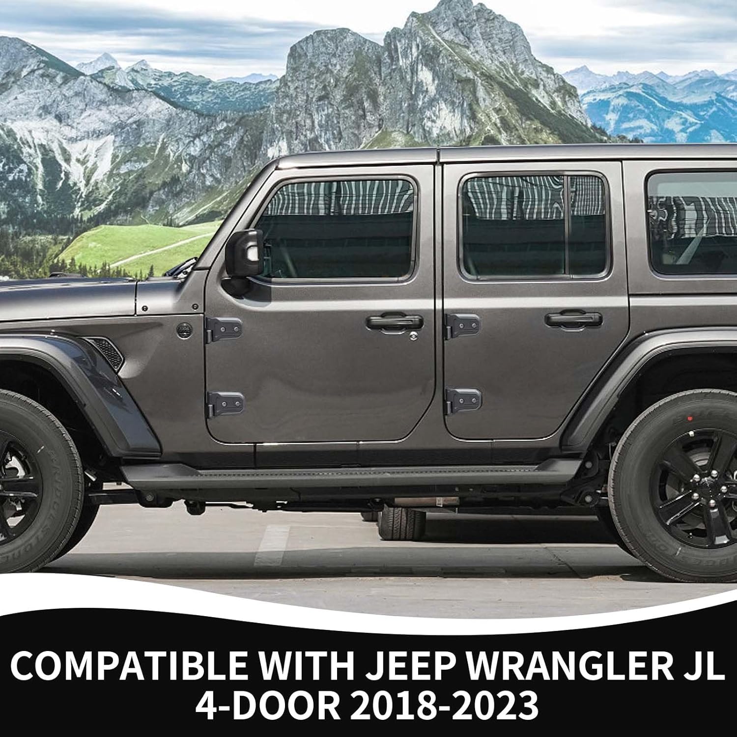 Door Hinge Kit Compatible with 2018-2023 Jeep Wrangler JL & Gladiator JT 4-Door Exterior Accessories, USA Flag