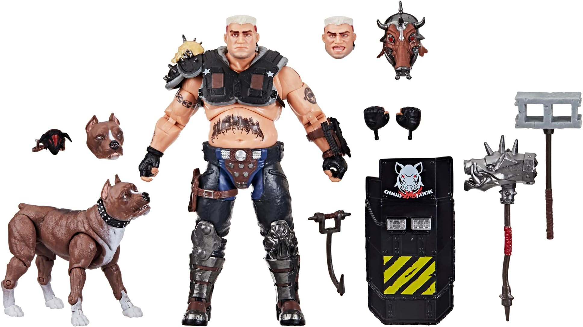 G.I. JOE Classified Series #135, Dreadnok Road Pig & Rawkus, Collectible 6 Inch Action Figure with Pet Dog Pit Bull Figure and 10 Accessories