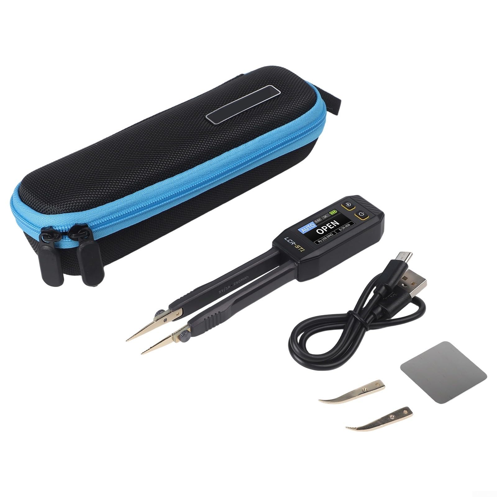 LCR-Messgerät LCR-ST1 Digital Brückenmesszange mit 3 Frequenzen für SMD Bauteile Automatischer Tester USB-C 1.14 Zoll Display