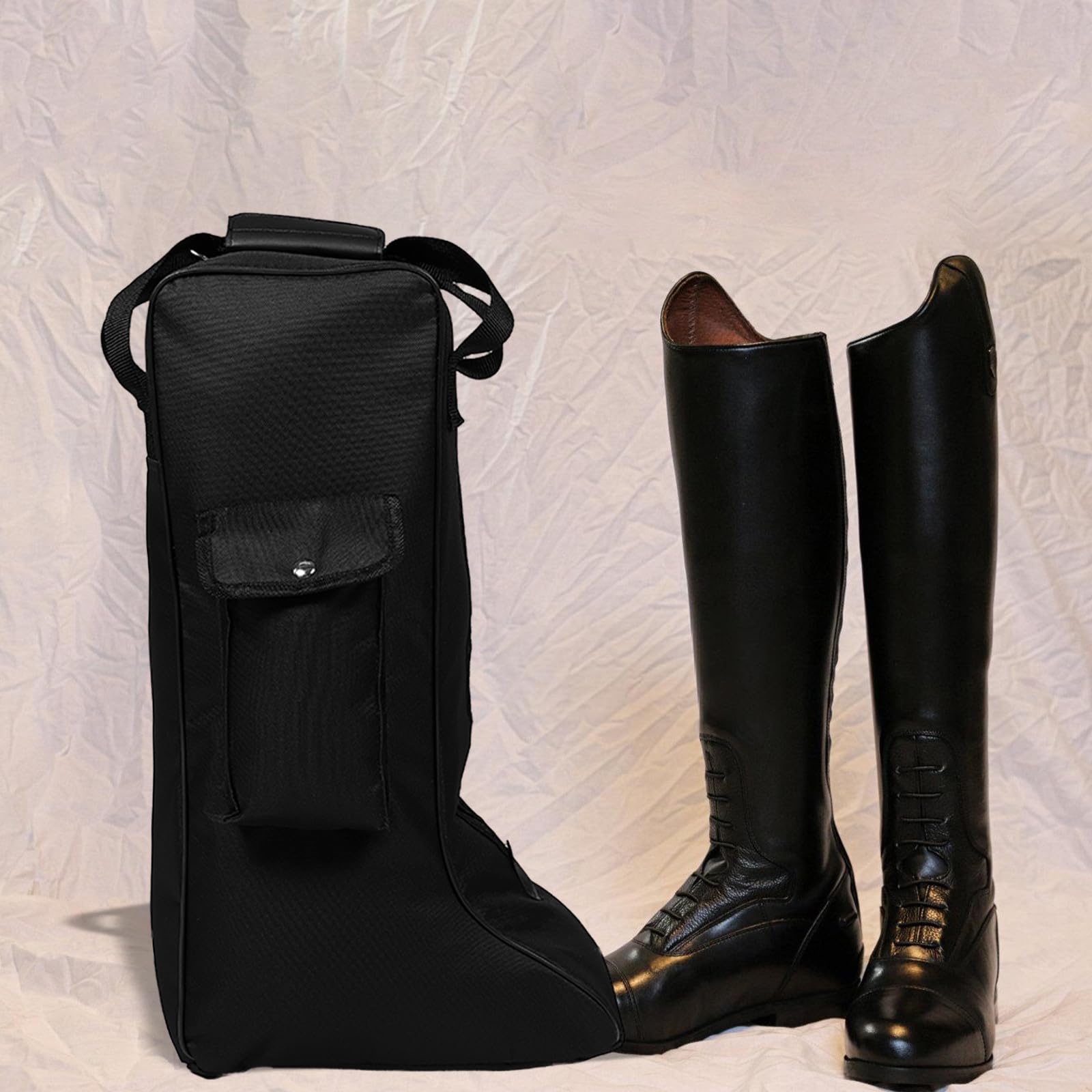 Healvian Borsa per Stivali da Equitazione, Borsa Stivali Alti Oxford, Tasca Frontale, Nero, per Riding Boots e Tall Boots, per Escursionismo e Sci