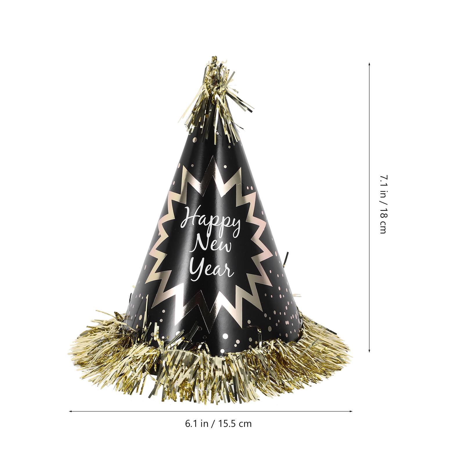1 Bolsa Sombrero de Fiesta de Año Silbatos de Fiesta Aros el Pelo Sombreros Cónicos Collares de Cuentas para Decoración de Nochevieja
