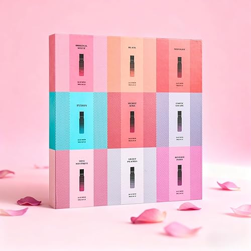Miniatura 4 de Juego de perfumes para mujer, 9 piezas de aceite de perfume enrollable de larga duración, juego de regalo para el día de San Valentín, cítricos,