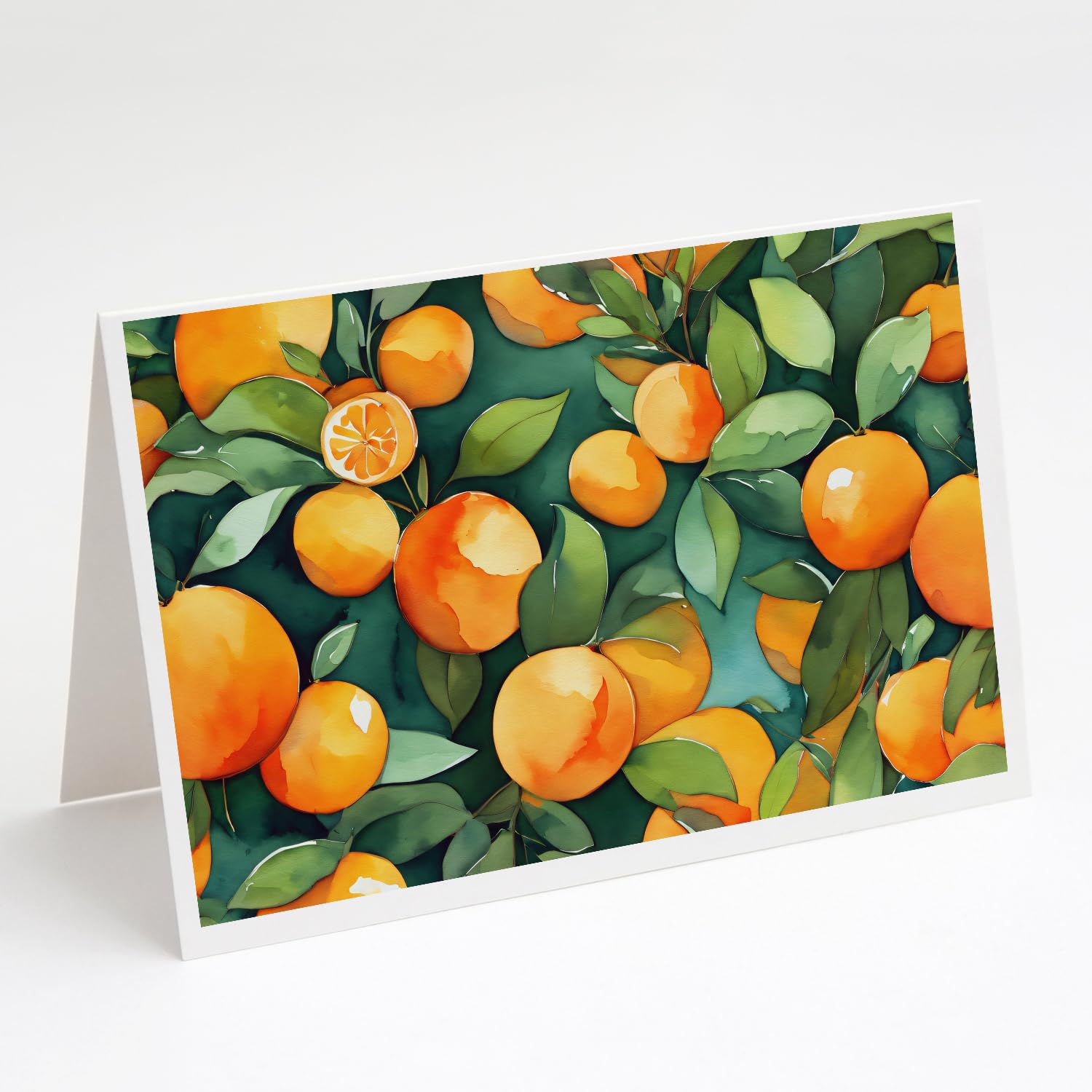 Caroline's Treasures DAC1637GCA7P Florida Orange Blossom in Watercolor Greeting Cards and Envelopes Pack of 8 Blank Cards with Envelopes Whimsical A7