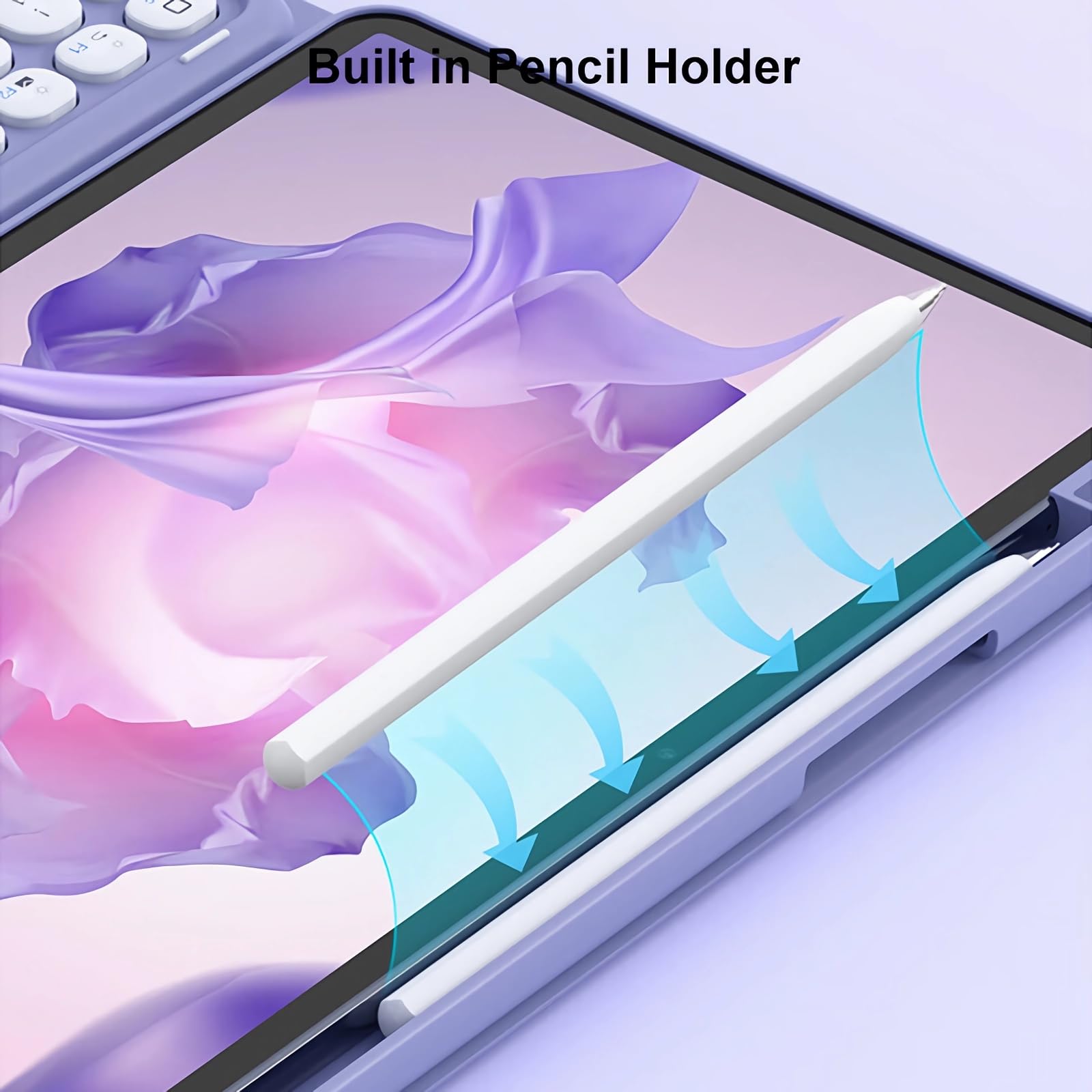 Etui z klawiaturą do Xiaomi Mi Pad 5/5 Pro 11" 2021, Wbudowany Uchwyt Na Ołówek, Magnetyczna, Odłączana Klawiatura Bezprzewodowa z Myszą Bluetooth,Blue 1