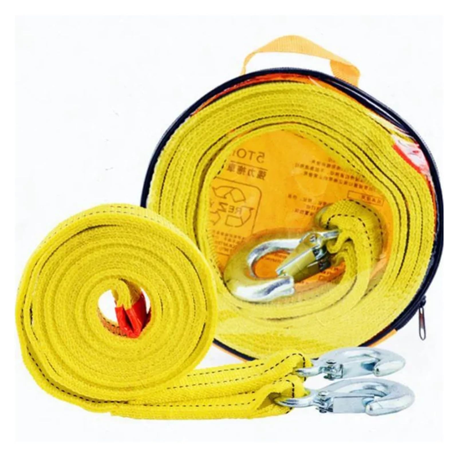 Correa de Remolque, Cuerda de Remolque de 5 Toneladas Y 4 Metros para Correa de Arranque de Camión Cuerdas de Remolque Todoterreno Cable de Cabrestante de Remolque Correa de Tracción para Aut