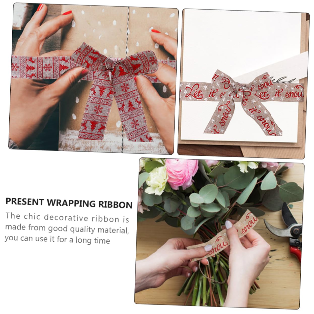 SHINEOFI 9stücke Weihnachtsgeschenkband Einzigartige Dekobänder Mit Weihnachtsmotiven Hochwertige Langlebige Und Hautfreundliche Verpackungsbänder Für Und Bastelprojekte
