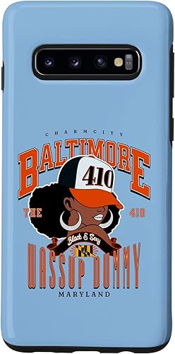 Galaxy S10 410 Area Code Baltimore Maryland Flag Blaq Girl Bmore Pride Case