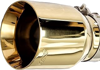 Mach-Speed Car Exhaust Tip Straight Cut Round Double Wall Miami Cuban Gold Bolt On (MIA-GL6)