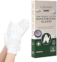 Vista 9 de 4 pares de guantes de algodón Cottonnerie Basics para manos secas al dormir, guantes hidratantes durante la noche, guantes hidratantes para manos