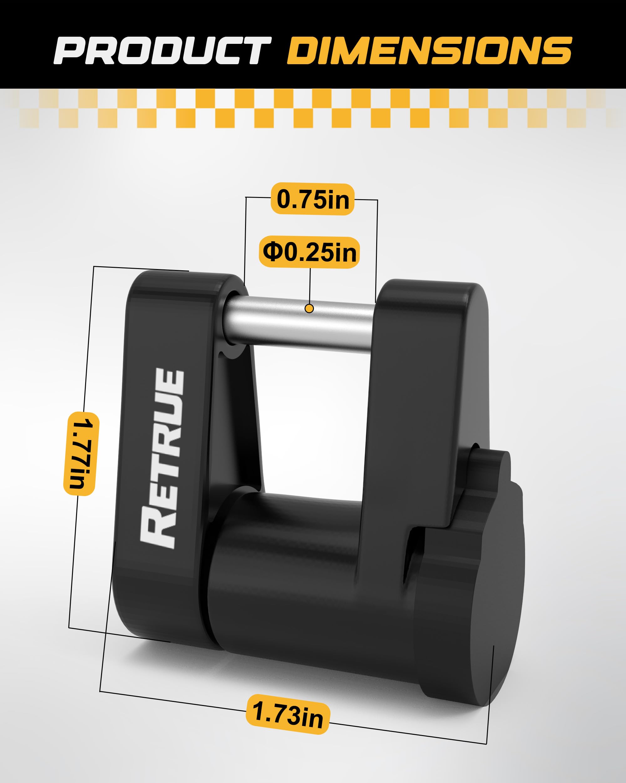 RETRUE Cerradura de lengüeta para remolque con tapa