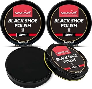 3pk Black Shoe Polish 150ml Beeswax and Carnauba Wax Cream for Colour Care Shine and Surface Conditioning Suitable for Various Footwear Styles including Formal Casual and Daily Wear Leather Shoes