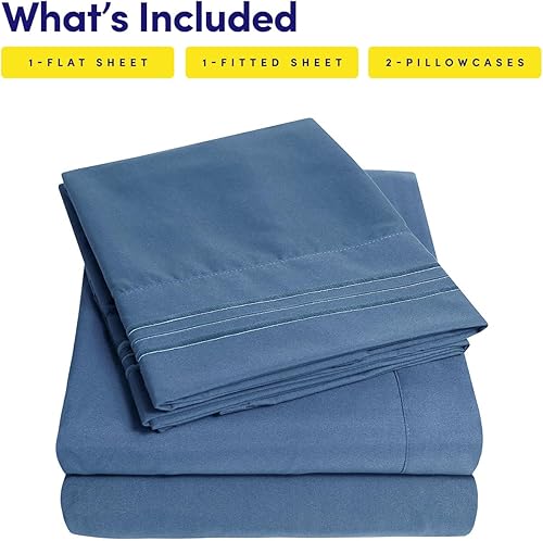 Vista 223 de 1500 Supreme Collection - Juego de sábanas extrasuaves con esquinas tipo bolsillos profundos, ropa de cama hipoalergénica sin arrugas, más de 40
