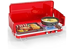 ROVSUN 2-in-1 Propane Griddle & Stove: Portable Camping Companion