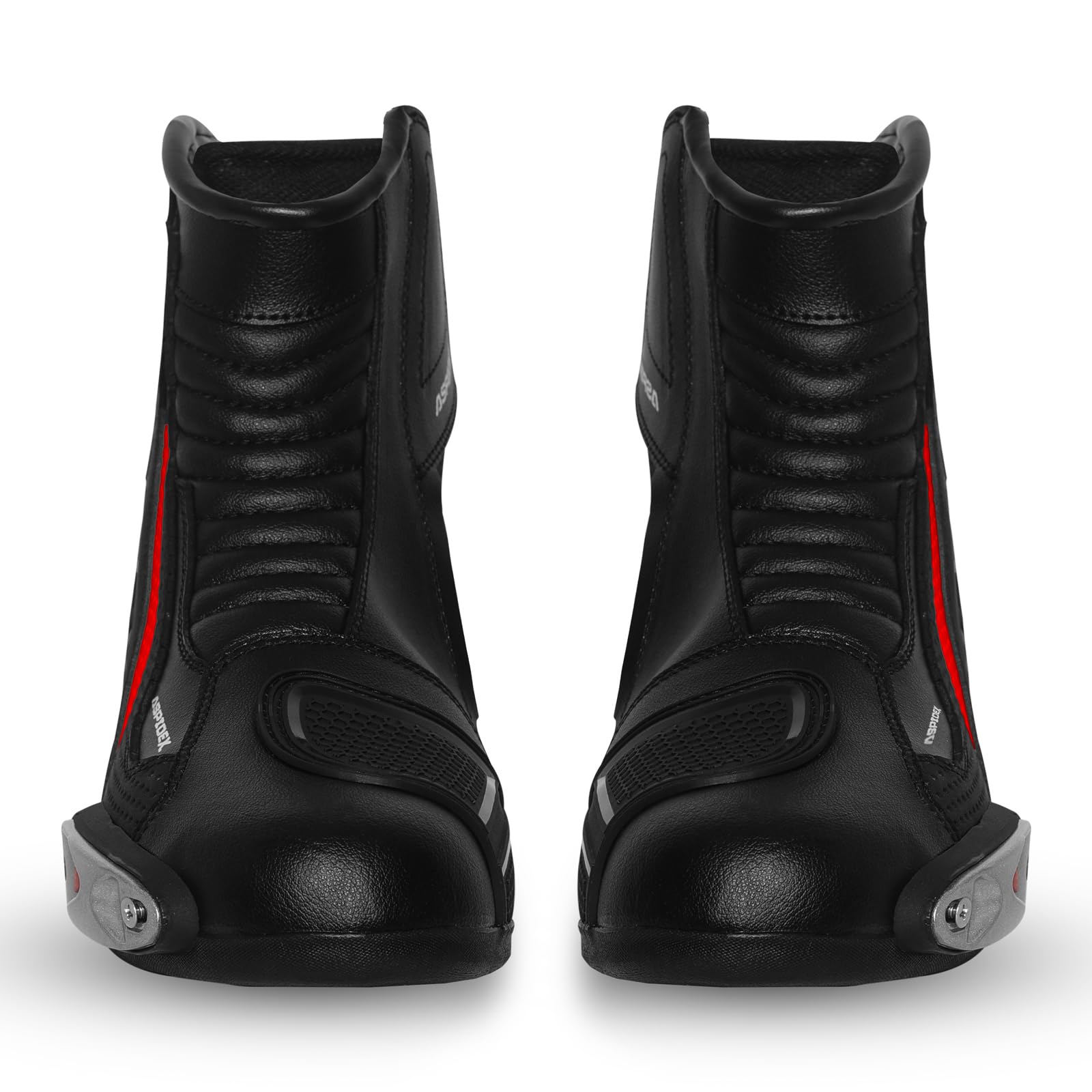 Botas de moto para hombre Botas de moto de cuero deportivas Zapatos de moto con suela de goma negra Botas