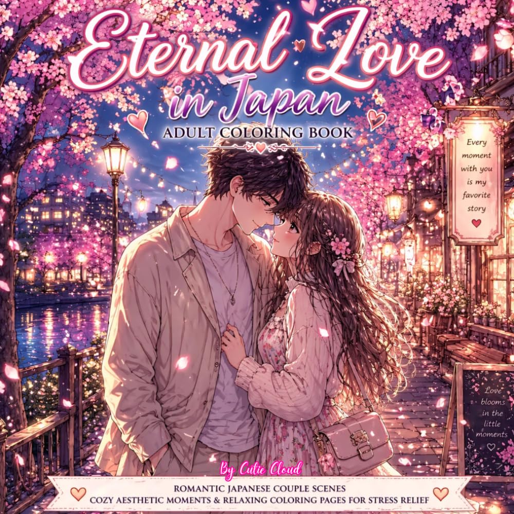 Eternal Love in Japan: Adult Coloring Book
