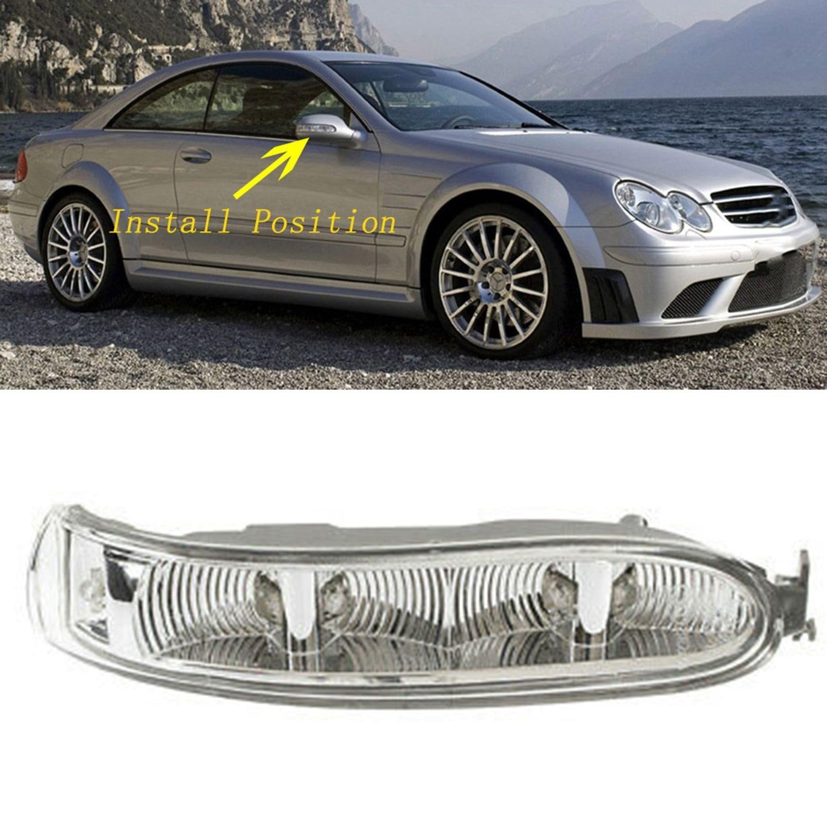 Indicatore Direzione Compatibile con Benz per C209 W209 CLK200 CLK220 CLK240 CLK270 CLK280 2002-2008 2009 2 Pezzi Lampada Specchio per Auto Indicatore Direzione Sinistra E Destra 2308200721