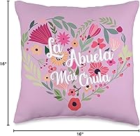 Vista 4 de Regalos para Abuelita Abuelita Best Gifts for Abuelita - Almohada para Abuela Mas Chula, 16.0 x 16.0 in, multicolor