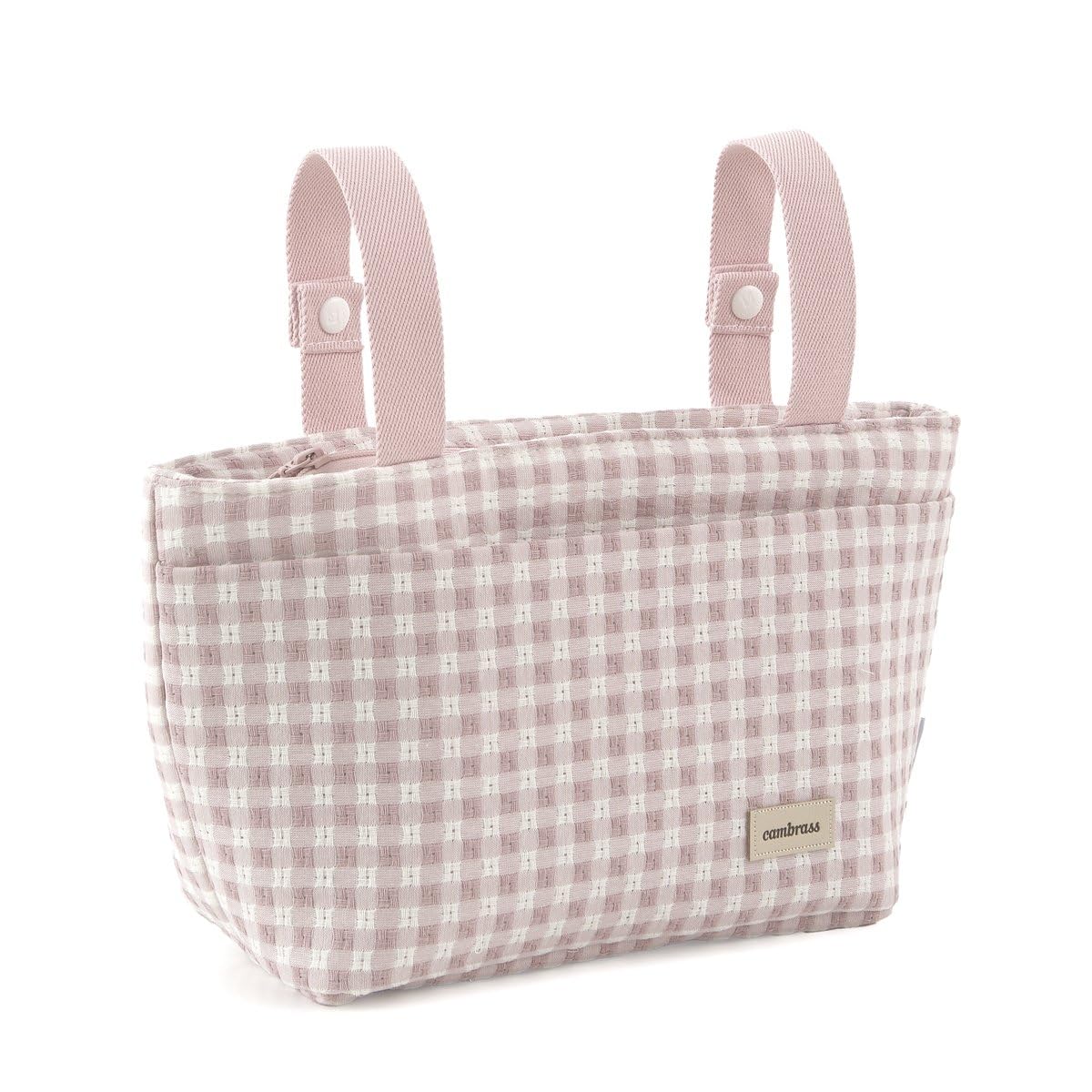 Cambrass - Bolso carro maternal para bebe - bolso de maternidad para carritos de bebe - organizador para pañales y otras cosas de bebe - Vicky Rosa 13x38x20 Cm