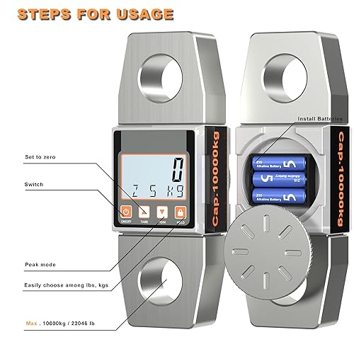 Miniatura 4 de Escala portátil de la grúa 10T LCD Digital de alta precisión Balanza de pesaje de gancho electrónico Escala colgante