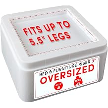 DEDU Oversized Bed Risers Heavy Duty Stackable 4 Pack, Furniture Risers for Sofas 3 Inch or 6 Inch Supports Up to 11000 Lbs, Square Bed Raising Blocks Fits 5.5 Inch Wide Desk or Couch White