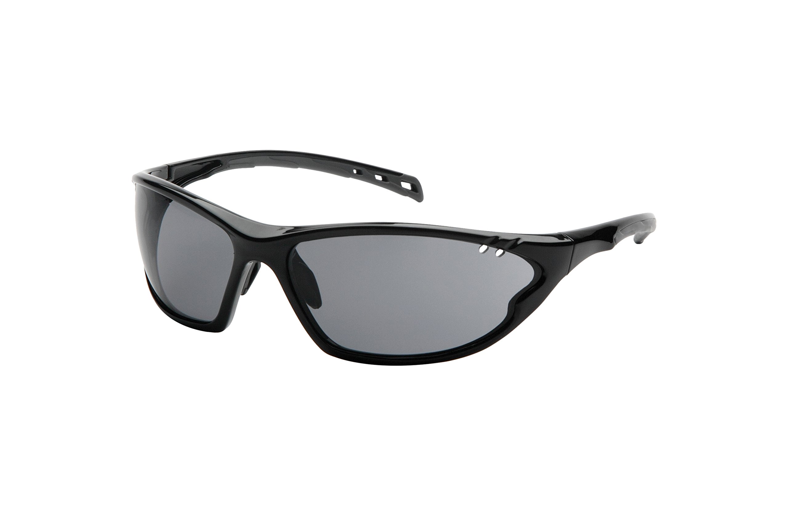 Pyramex SB7721D PMXCITE - Gafas de seguridad polarizadas ligeras, lentes polarizadas grises, color negro