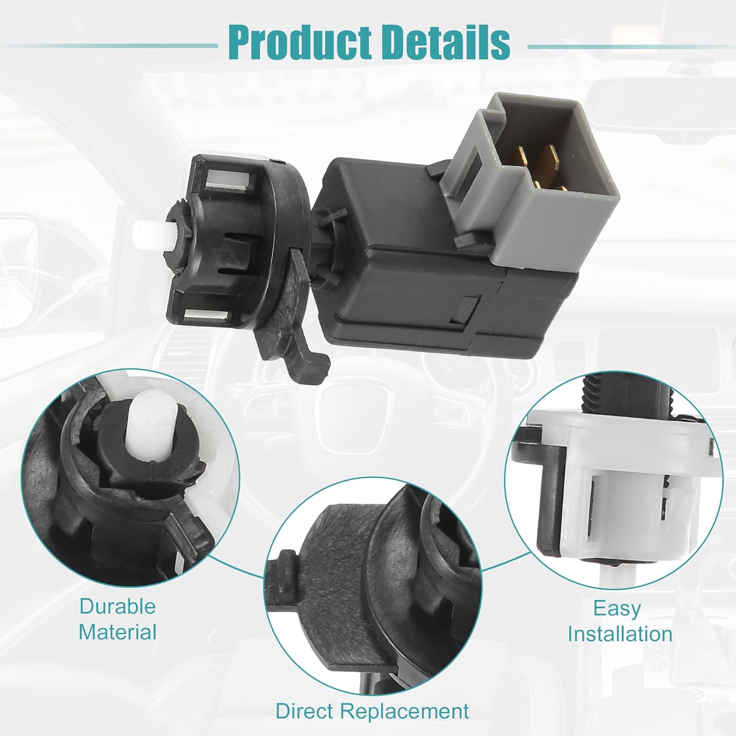 ACROPIX Brake Light Switch Stop Light Switch Sensor Fit for Hyundai Accent Sonata Elantra No.938103S000 - Pack of 1 Black