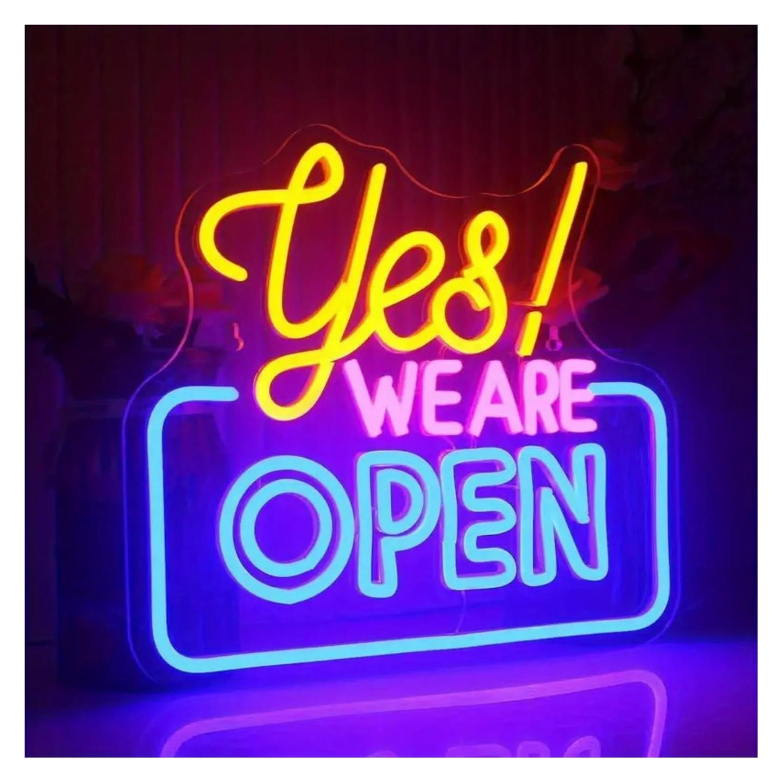LEMST Sign Lamp Open Neon, Windows and Doors, Bar, Shop, Coffee, Salon, Hotel, Shops 30x34.5cm