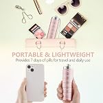 Mossime Metal Travel Pill Organizer, Portable 7 Day Vitamin Organizer Stackable, Waterproof 2 Times A Day Pill Box, Large Pill Container, Daily Medicine Organizer for Vitamin, Fish Oil, Supplement
