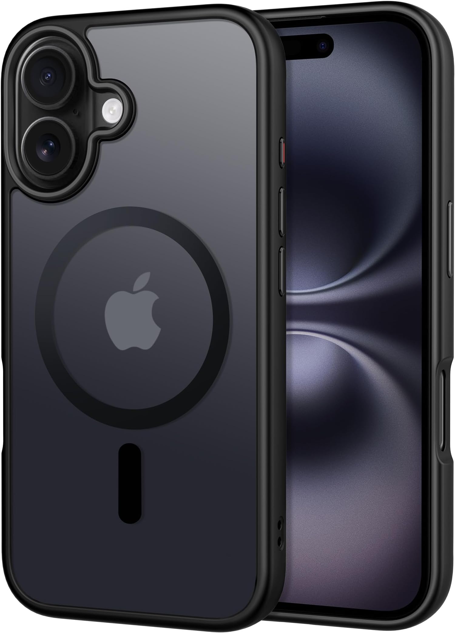 CACOE Magnetic Case for iPhone 16 6.1 inch, Compatible with MagSafe, Thin Slim Fit Anti-Fingerprint Shockproof Bumper TPU Protective Cover for Women Men Girls(Matte Black)