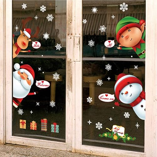 Miniatura 5 de 2023 Christmas Vinyl Window Wall Stickers Decal Snowman Removable Home Decor Door Mural Christmas Tabletop Decorations Wall Decor Stickers