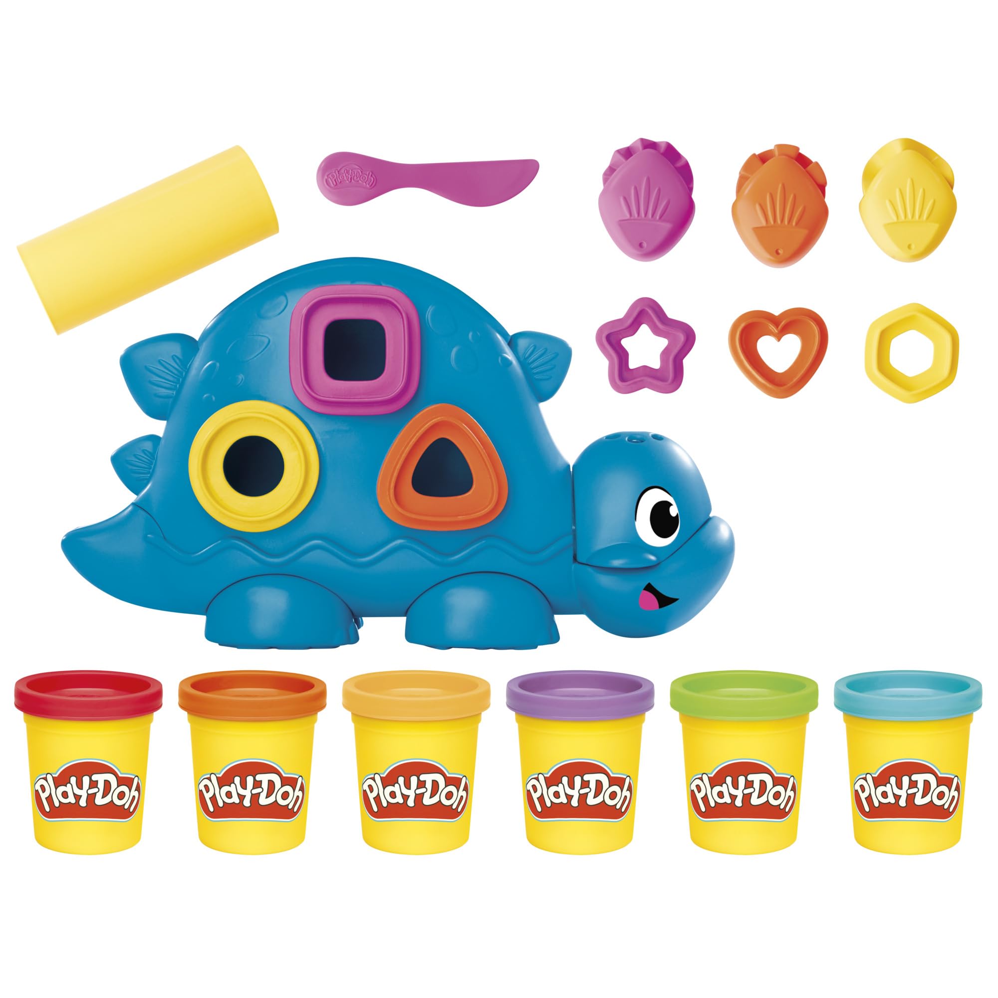Play-Doh Shapes & Colors Dino Starter Set, Tactile Sensory Play Dinosaur Toys for Kids 2+, 11 Accessories - Image 13