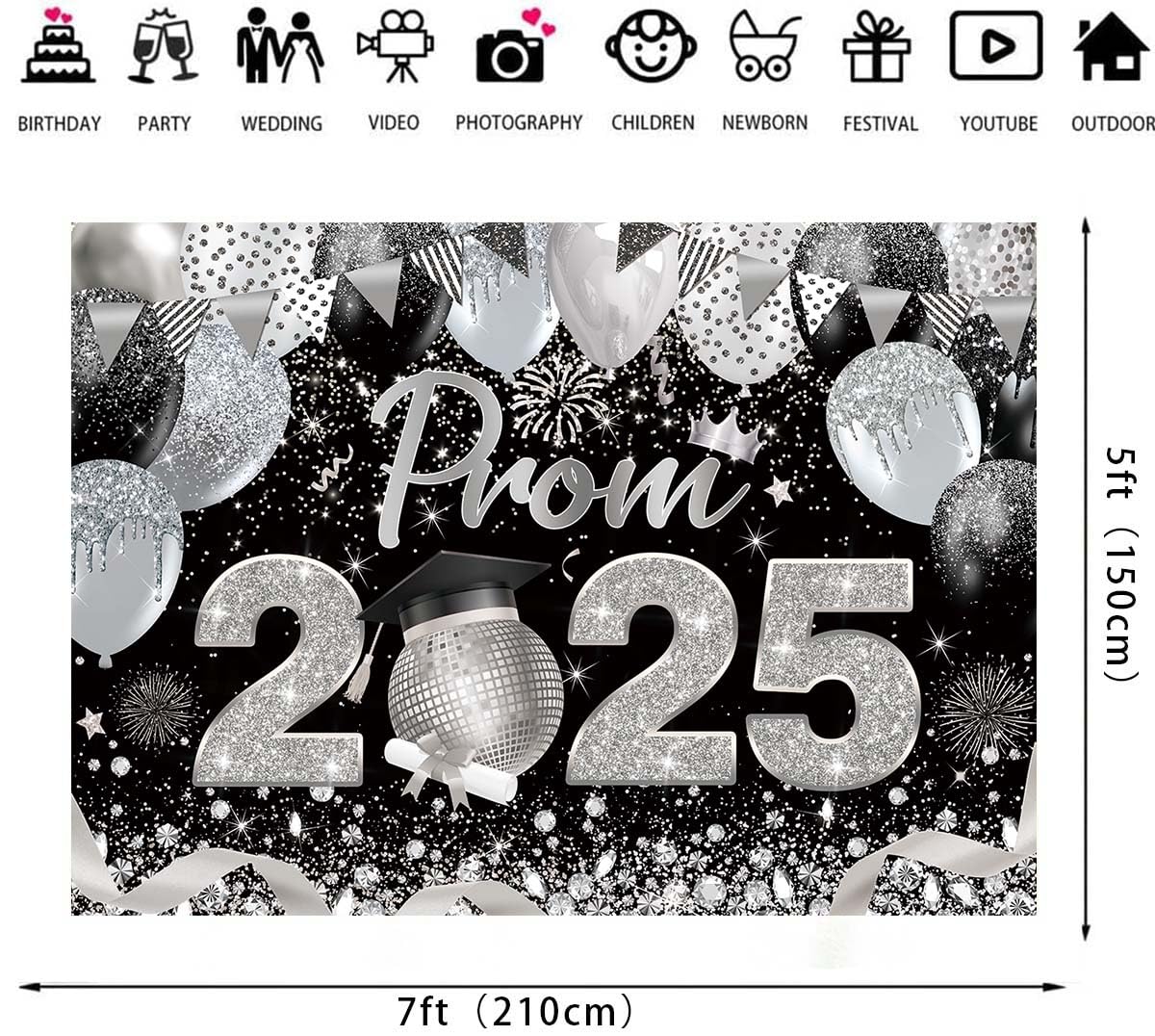 Class Of 2025 Photo Background Class Of 2025 Prom Backdrop 7x5ft ...