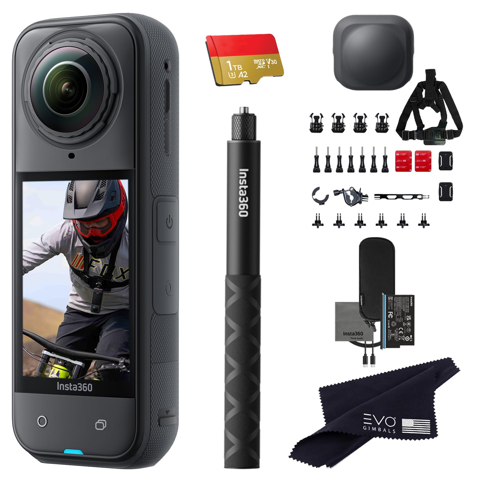 Insta360 X5 Bike Bundle-8K Waterproof 360 Action Camera with 1/1.28
