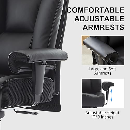 Miniatura 7 de Efomao - Silla ejecutiva de escritorio para oficina, con reposapiés, soporte lumbar y capacidad de carga hasta 450 libras, silla de computadora