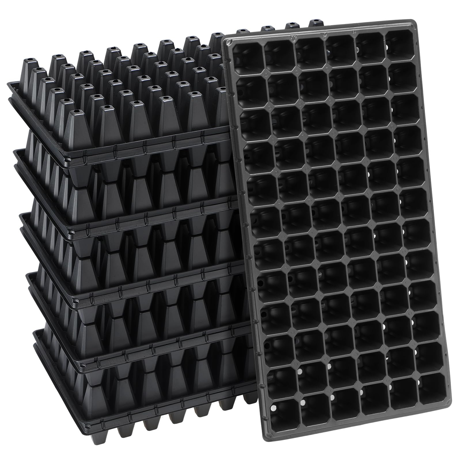 Lot de 15 plateaux de semis épais en plastique sans BPA avec trous de drainage pour semis et semis