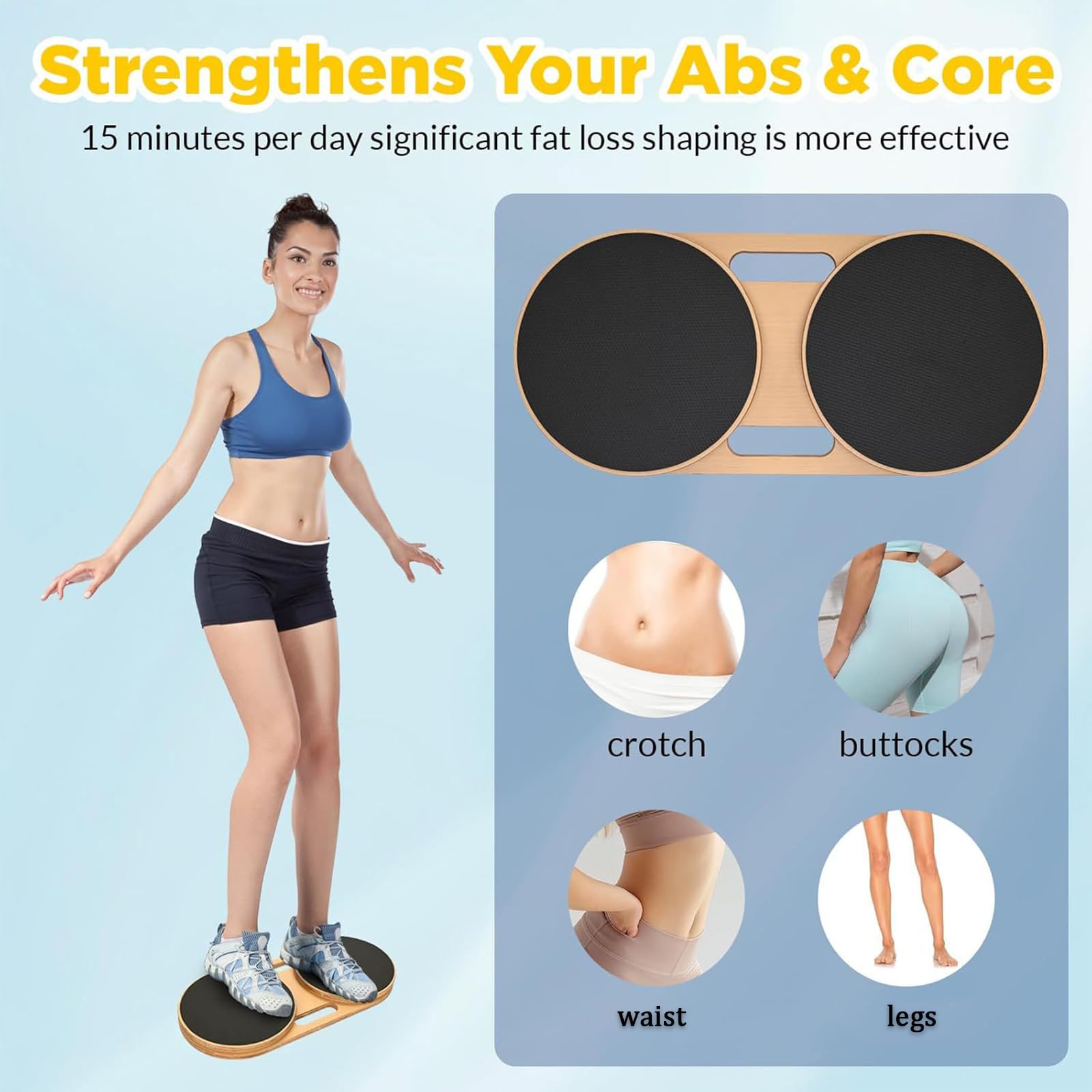 Disco de torsión portátil para cintura – Tablero giratorio de abdominales antideslizante, alta carga, multifuncional para el hogar, al aire libre, gimnasio, equipo de ejercicio para moldear el cuerpo