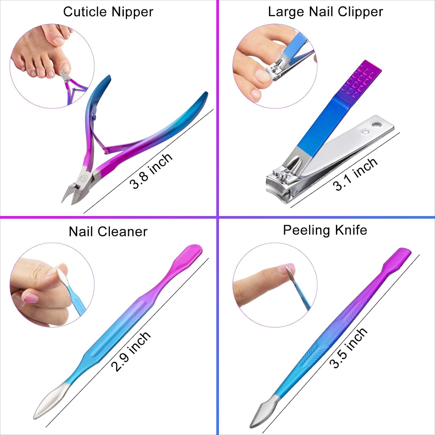 CGBE Manicure Set Nail Clippers Pedicure Kit Men Women Grooming kit Manicure Professional Nail Care Tools Gift 12Pcs with Luxurious Travel Case : Beauty & Personal Care