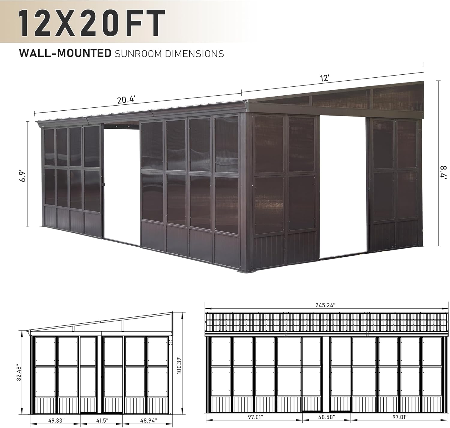 Sliding doors with handles and durable tracks