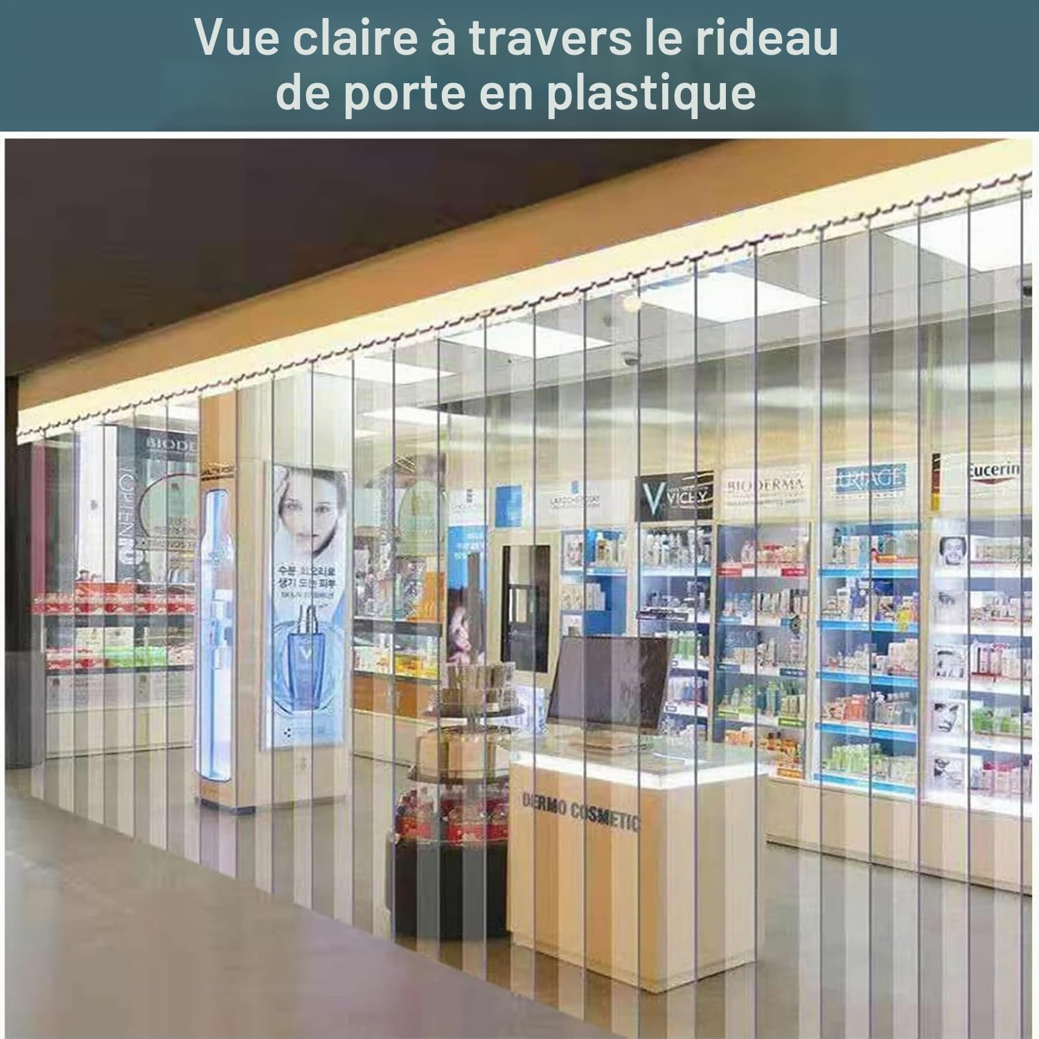 Rideau à lamelles PVC - 0,6 x 164 m - 2 mm - Transparent - Industriel - Résistant - Garage/Maison animaux