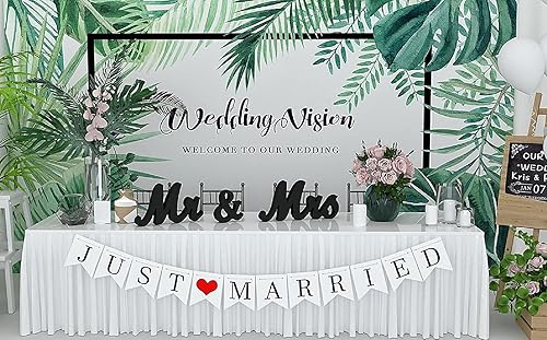 Miniatura 4 de VIOPVERY Letrero de Mr and Mrs y Just Married, letreros de Mr & Mrs para mesa de boda, letras grandes de madera para mesa de amor, accesorios de
