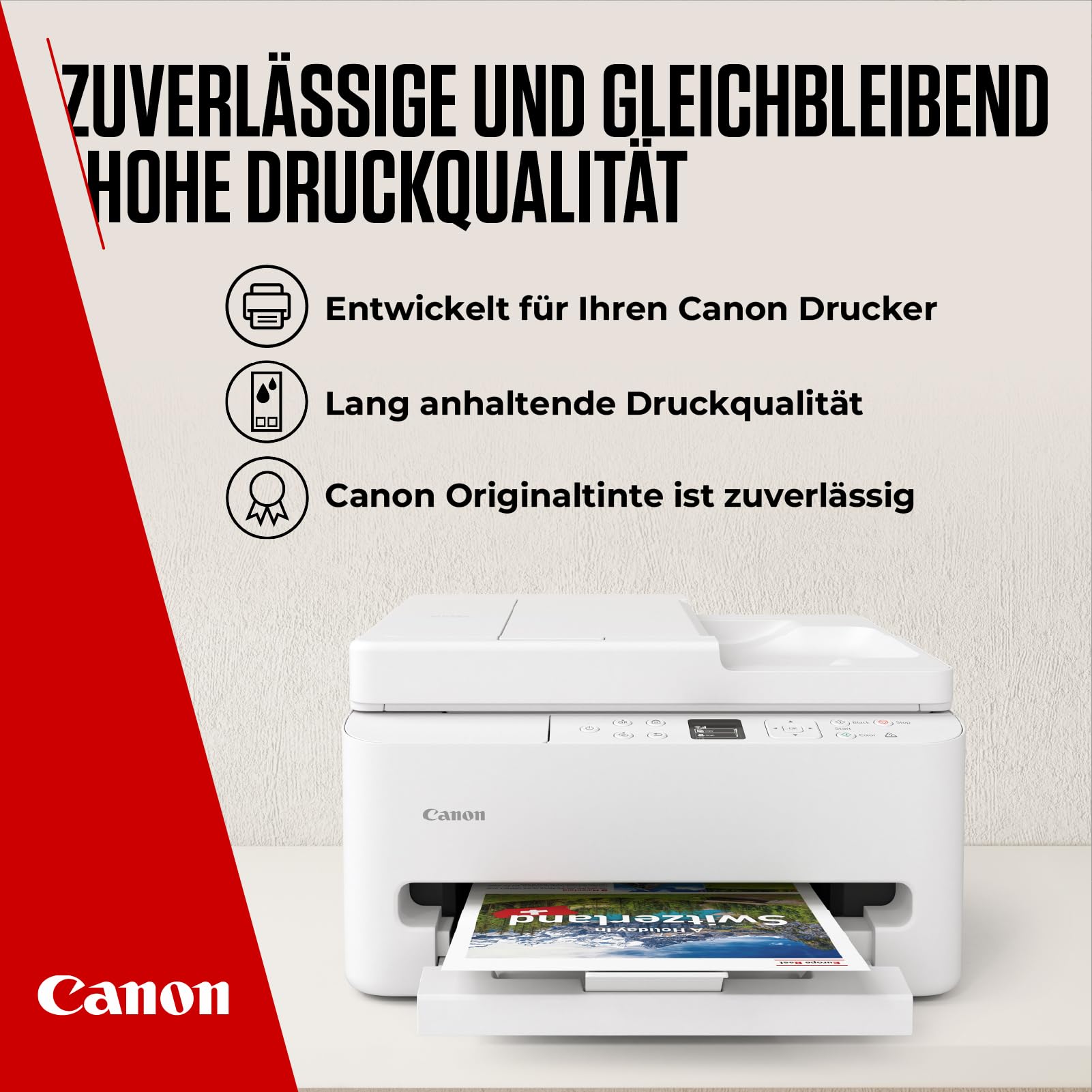Canon Tintenpatrone – PG‑595XL / CL-586XL Original Druckerpatrone, 2er-Pack (1x Schwarz, 1x Farbe) + 50 Blatt 4x6-Fotopapier GP-501