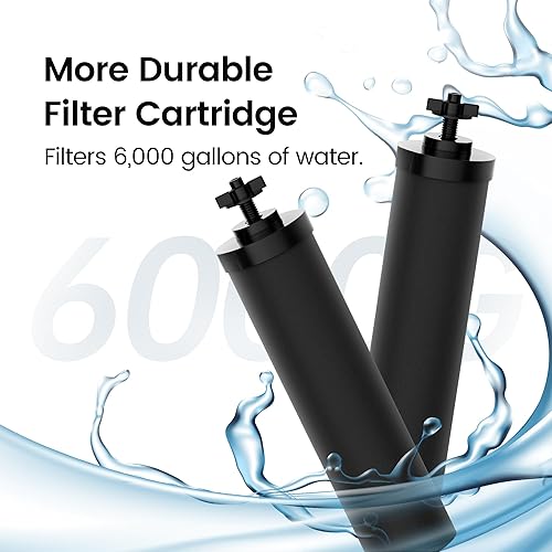 Miniatura 6 de Filterlogic Filtro de agua certificado NSF/ANSI 372, repuesto para filtros negros Berkey® (BB9-2®) y filtros de fluoruro (PF-2®) Paquete combinado