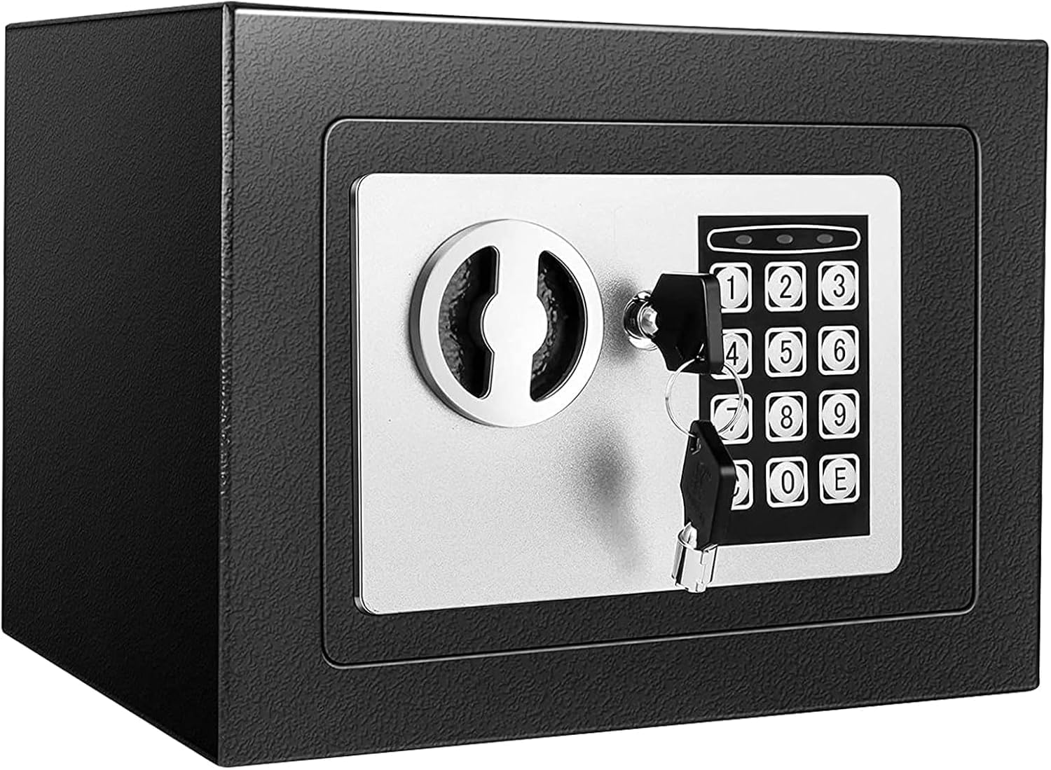 Small Safe Box, Electronic Digital Combination Lock Safe with Keypad for Money, Firearm, Documents, Valuables (Black 1)-picture-21