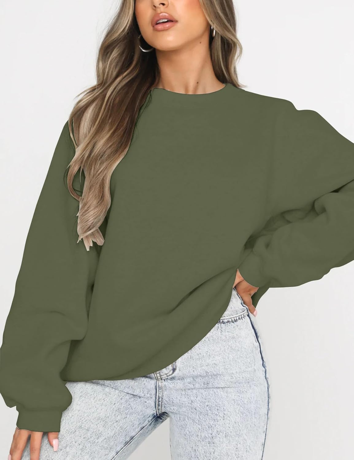 Orchidays Women's Casual Crewneck Sweatshirt Long Sleeve Loose Fitting Pullovers Fall Tops - Image 2