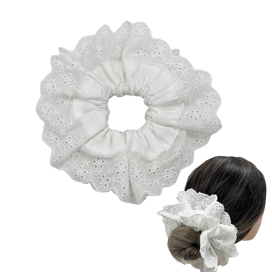 Amazon.com : White Oversized Hair Scrunchies for Women Jumbo