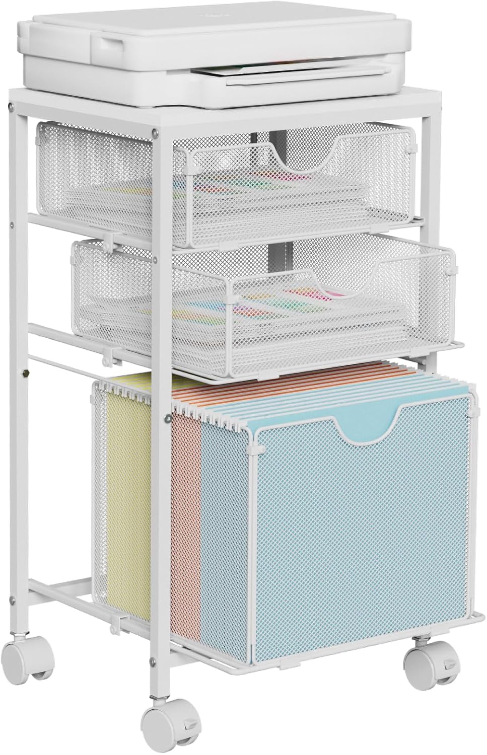 Sbanmao Rolling File Cart With 4 Storage Drawers, Filing Cabinet For Home Office - View #5