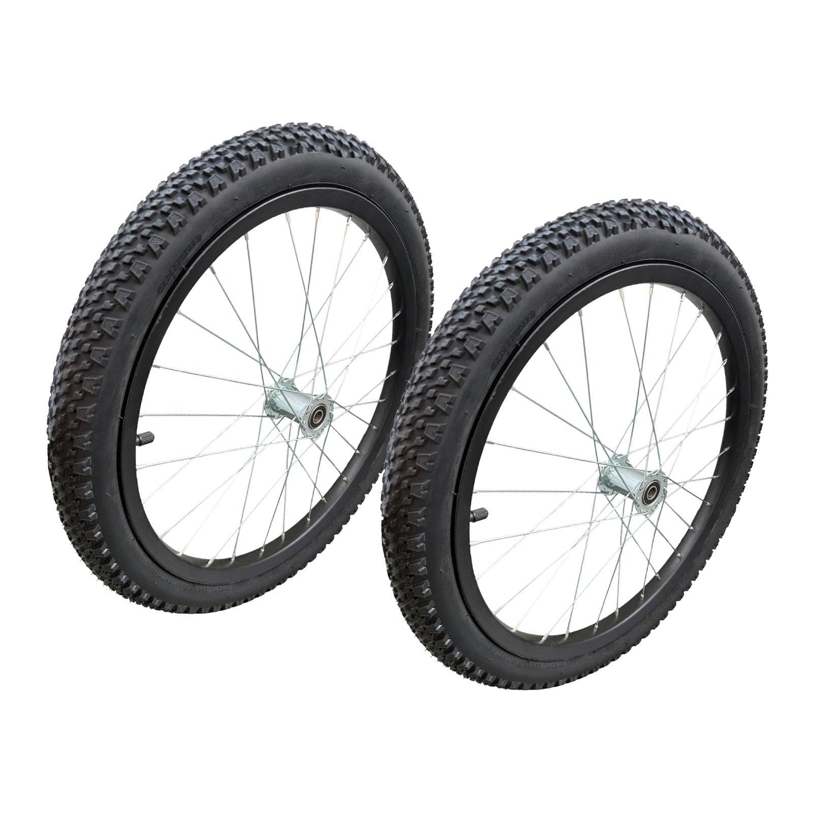 Fenteer 2Pcs 20inch Trailer Wheel Spoke Wheels Replaceable Easy Install Portable Support Practical Outdoor Sturdy Replace Rubber Tyre
