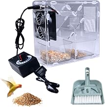 Grain Aventator, Bird Feed Blown Shell Separator, Poultry Seed Cleaners Cleaning Machine with 2 Barns and Adjustable Speed Fan