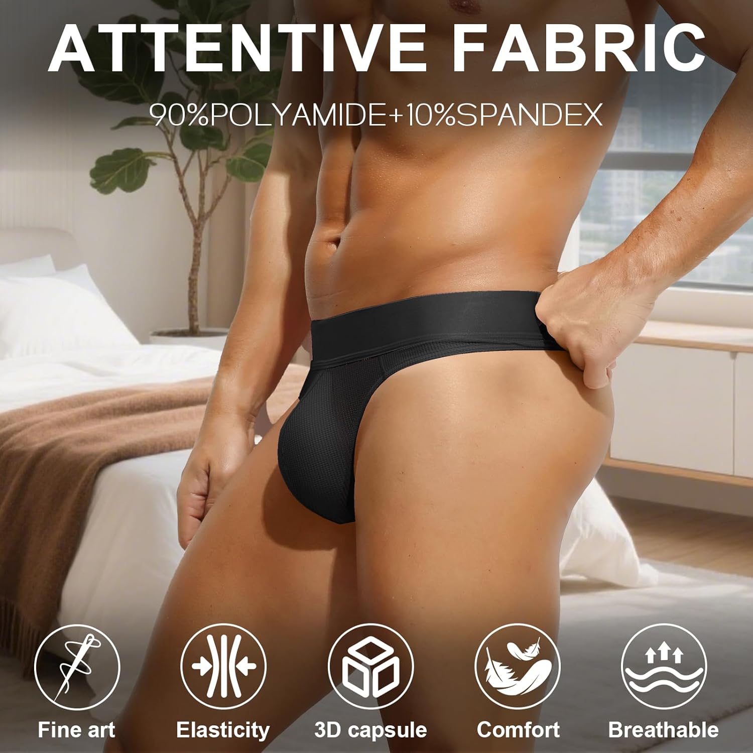 KAREN SPACE Men's thong underwear, Sexy Low Rise G Strings T-Back Under Panties - Image 6