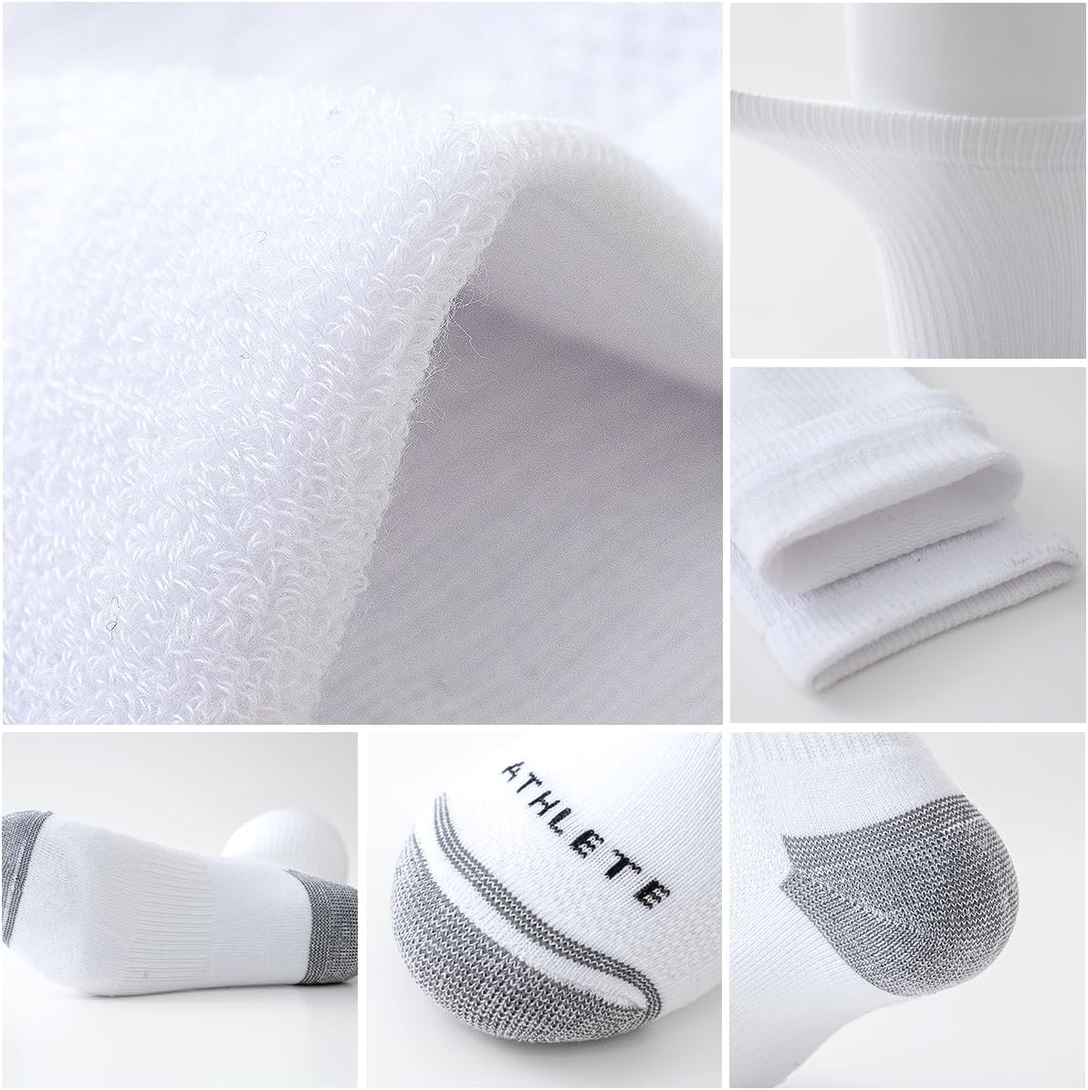 JOYNÉE 5/10 Pair Mens Lightweight Breathable Cushioned Athletic Crew Socks for Men Moisture Wicking Work Running Size 9-12-15 - Image 3